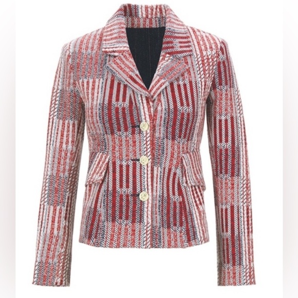 CAbi Jackets & Blazers - Cabi Patchwork Blazer, style #6028, Size XL Parisian Chic Statement Knit Blazer
